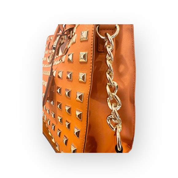 Michael Kors Orange Tangerine Large Studded Hamilton - Picture 5 of 13